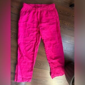 Charter Club Women's Bright Pink Linen Pants
